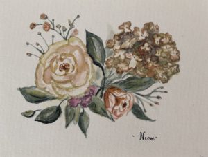 akvarell hortenzia